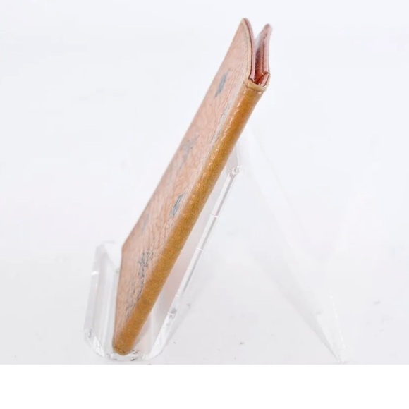 MCM Visetos Card Case Leather Brown Used Authentic GUC - Picture 8 of 8